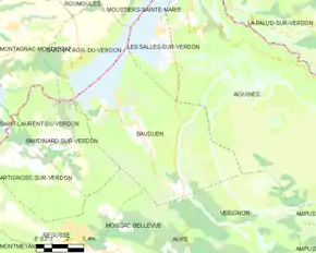 Poziția localității Bauduen