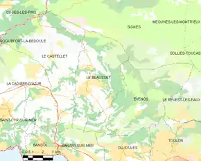 Poziția localității Le Beausset