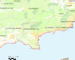 Poziția localității Bormes-les-Mimosas