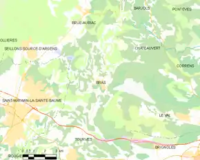 Poziția localității Bras