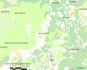 Poziția localității Brue-Auriac
