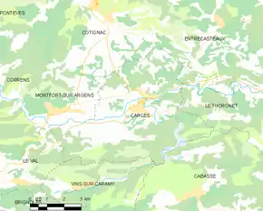 Poziția localității Carcès