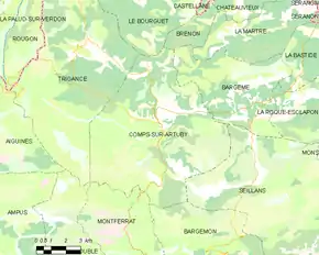 Poziția localității Comps-sur-Artuby