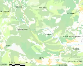 Poziția localității Correns