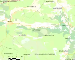 Poziția localității Esparron