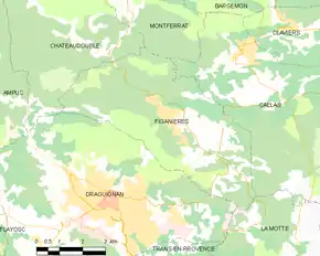 Poziția localității Figanières