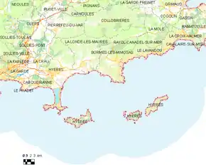 Poziția localității Hyères