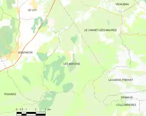 Poziția localității Les Mayons