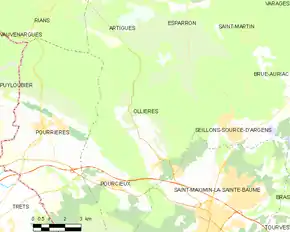 Poziția localității Ollières