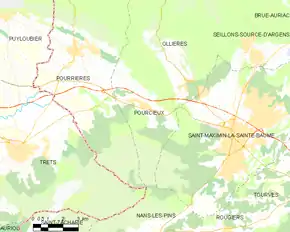 Poziția localității Pourcieux
