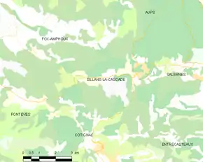 Poziția localității Sillans-la-Cascade
