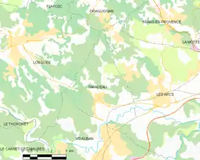 Poziția localității Taradeau