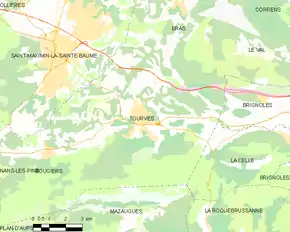 Poziția localității Tourves