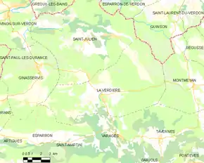 Poziția localității La Verdière