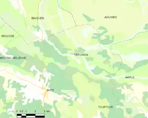 Poziția localității Vérignon