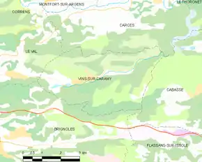 Poziția localității Vins-sur-Caramy