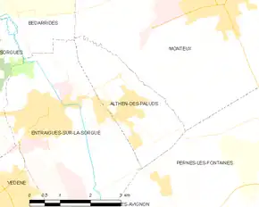 Poziția localității Althen-des-Paluds