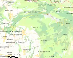 Poziția localității Bédoin