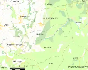 Poziția localității Blauvac