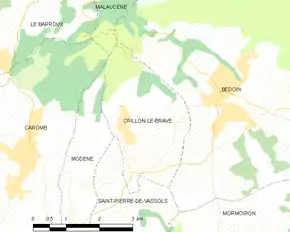 Poziția localității Crillon-le-Brave