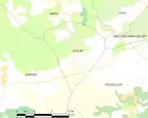 Poziția localității Joucas