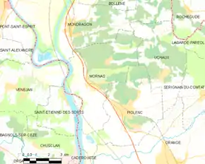 Poziția localității Mornas