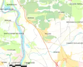 Poziția localității Piolenc