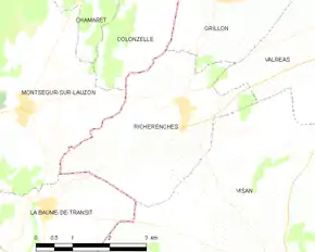 Poziția localității Richerenches
