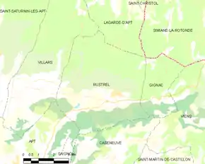 Poziția localității Rustrel