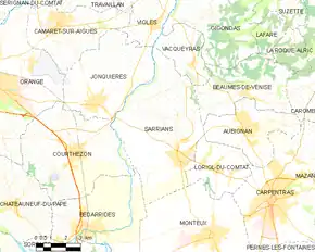 Poziția localității Sarrians
