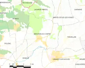 Poziția localității Sérignan-du-Comtat