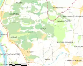 Poziția localității Uchaux