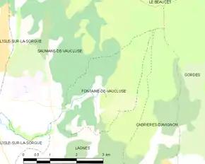 Poziția localității Fontaine-de-Vaucluse