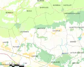 Poziția localității Vaugines