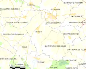 Poziția localității Antigny