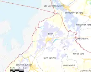 Poziția localității Bouin