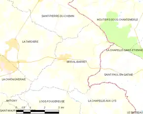Poziția localității Breuil-Barret