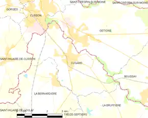 Poziția localității Cugand