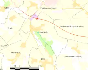 Poziția localității Fontaines