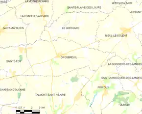 Poziția localității Grosbreuil