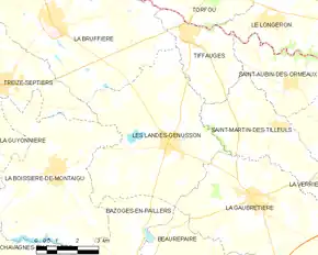Poziția localității Les Landes-Genusson