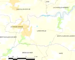 Poziția localității Landevieille