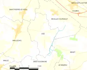 Poziția localității Liez