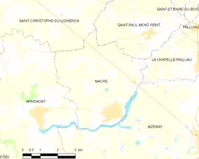 Poziția localității Maché