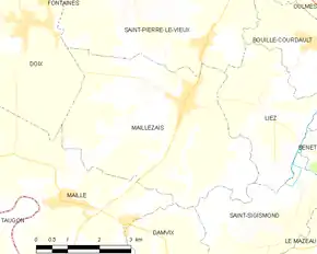 Poziția localității Maillezais