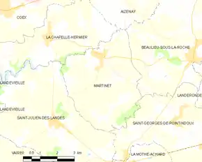 Poziția localității Martinet