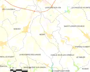 Poziția localității Nesmy