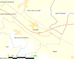 Poziția localității Oulmes