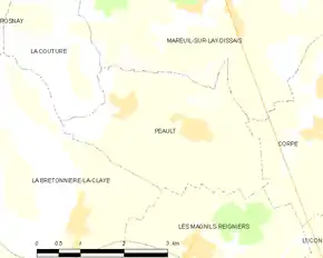 Poziția localității Péault