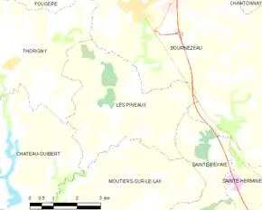 Poziția localității Les Pineaux